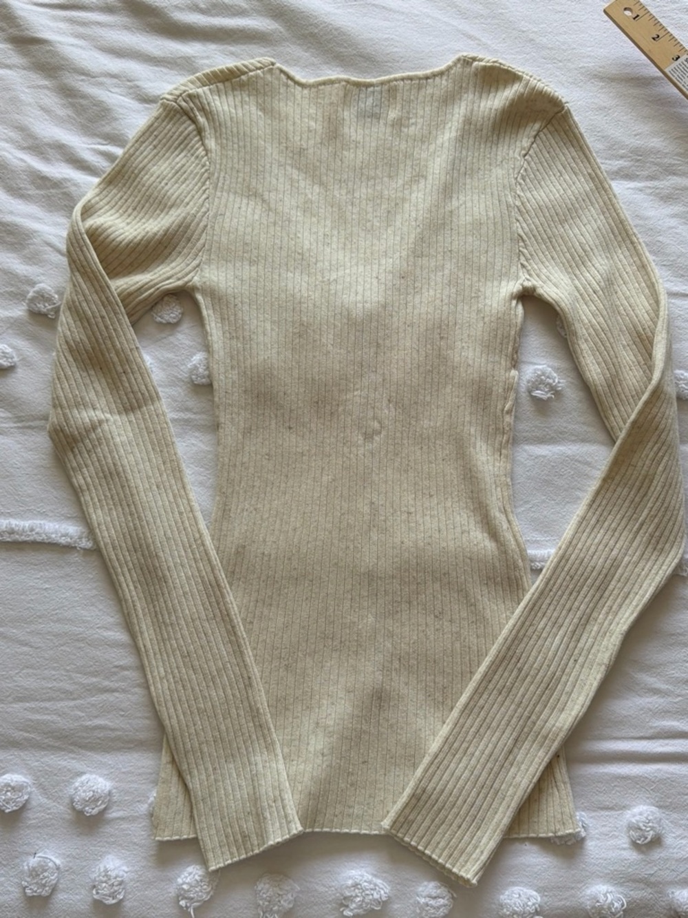 Dissh Cream Ribbed Button-Front Sweater - Picture 5 of 5